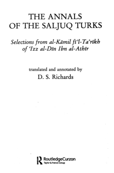 THE ANNALS OF THE SALJUQ TURKS